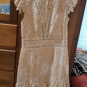 SAYLOR Cream Floral Lace Mini Dress